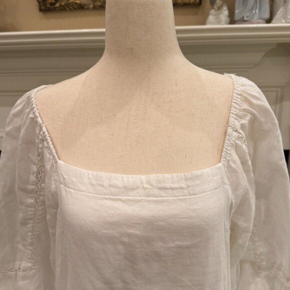 Free People White Boho Peasant Mini Dress – Size Small - Picture 2 of 12